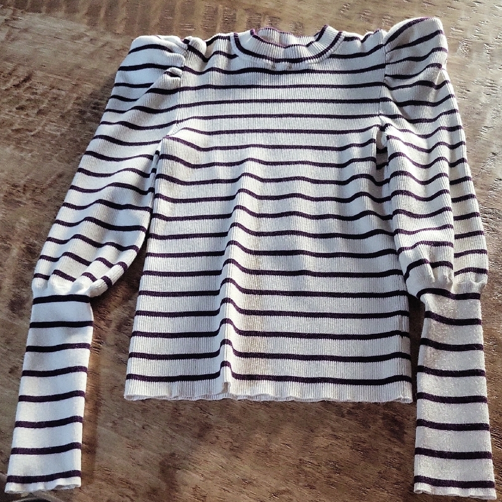 Habitual Purple and White Striped Sweater